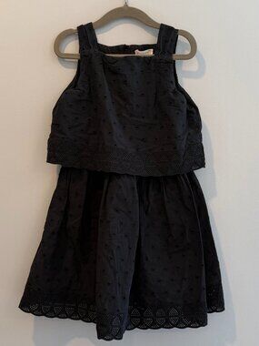 Crewcuts Girls Black Eyelet Dress - Size 6 - Like New!